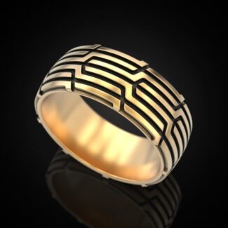 Geometric Maze Silver Ring with intricate maze design, crafted from high-quality Silver 925.