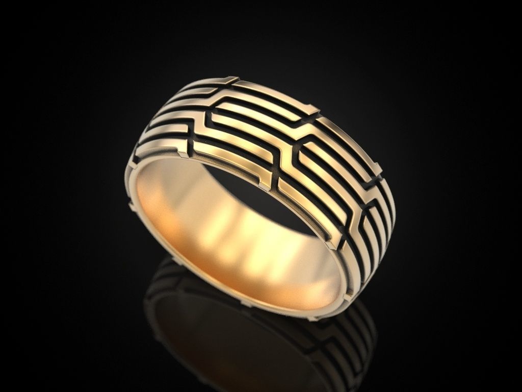 Geometric Maze Silver Ring with intricate maze design, crafted from high-quality Silver 925.