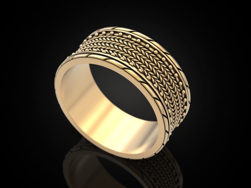 Elegant Textured Silver Ring with intricate detailing