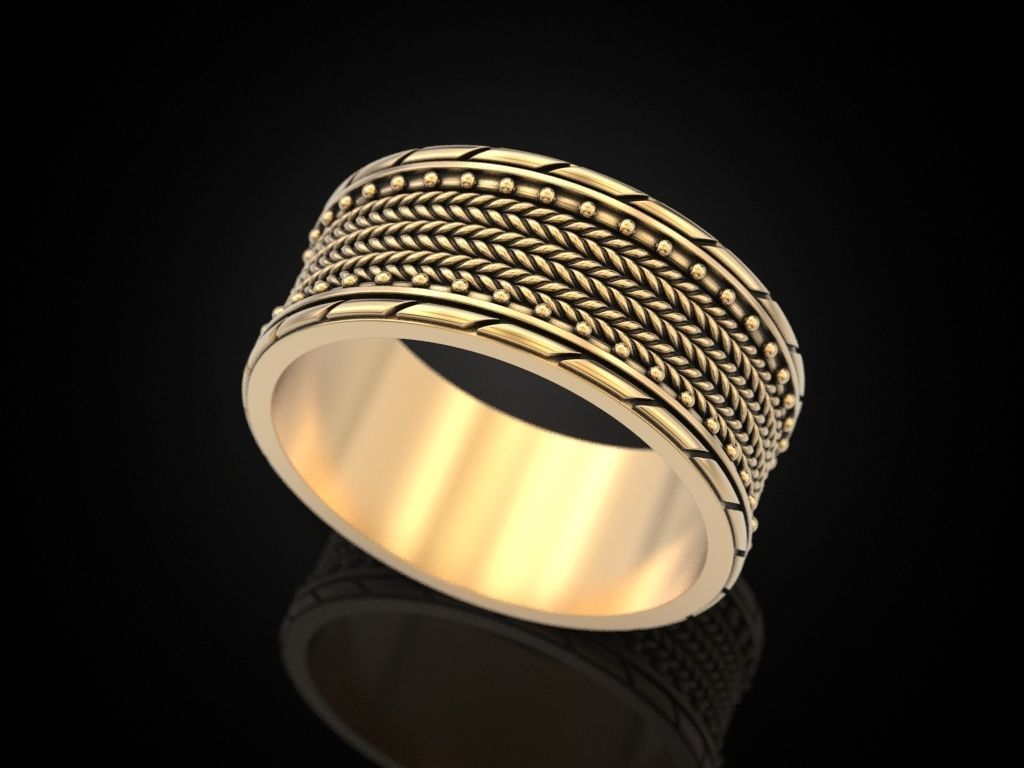 Elegant Textured Silver Ring with intricate detailing