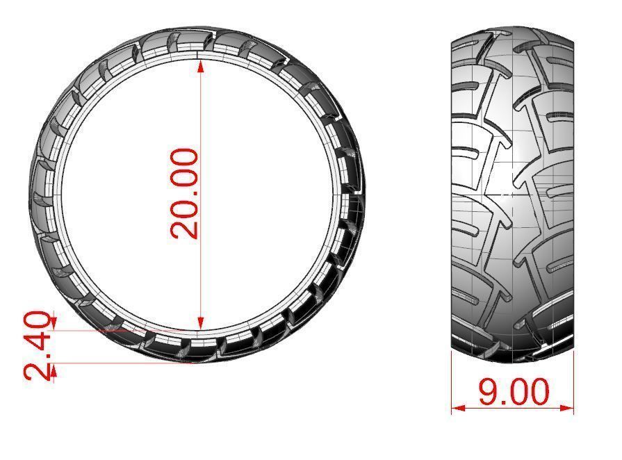 Silver ring with tire tread design for car enthusiasts