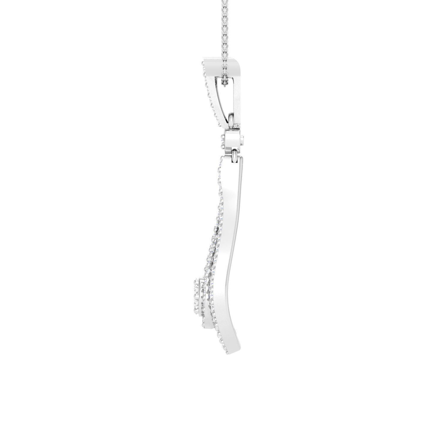 Glittering Dewdrop Silver Necklace with shimmering gems