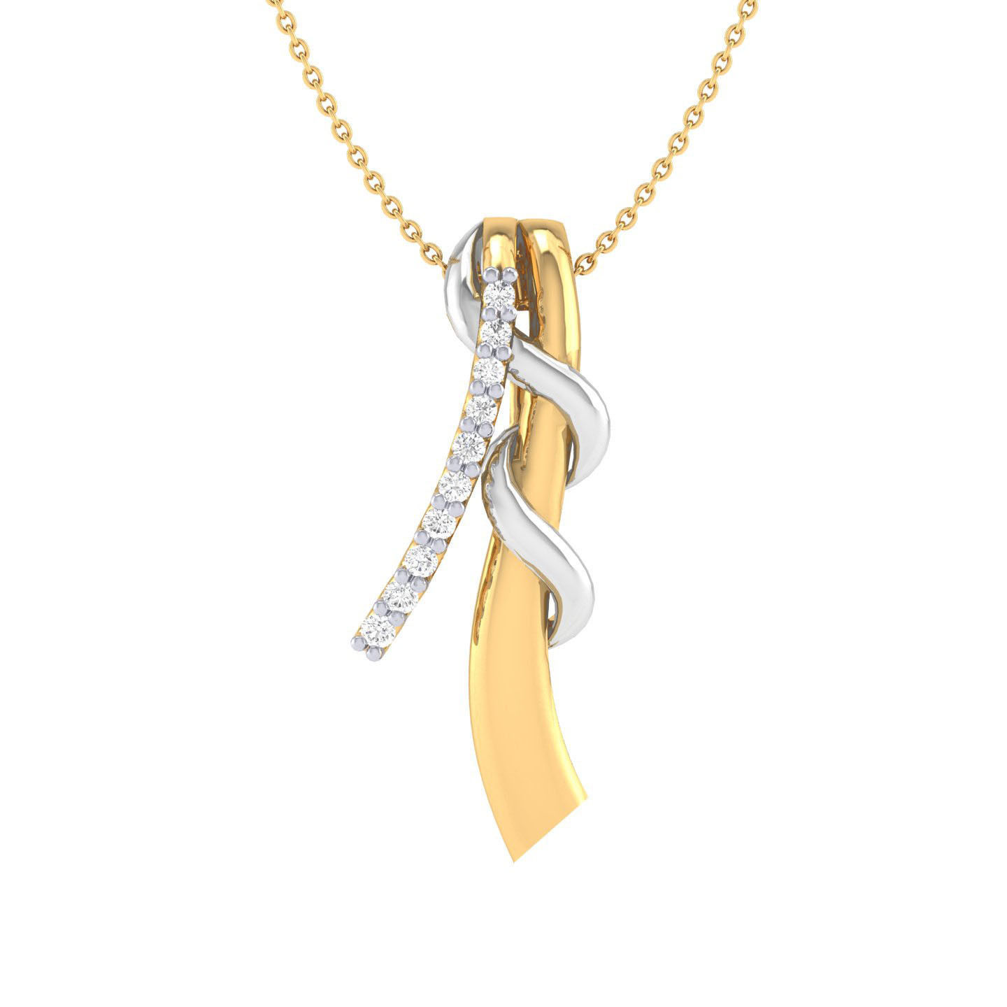 HFS-N010 (1) Infinity Ribbon Silver Necklace with a sleek ribbon design, offering a touch of elegance.