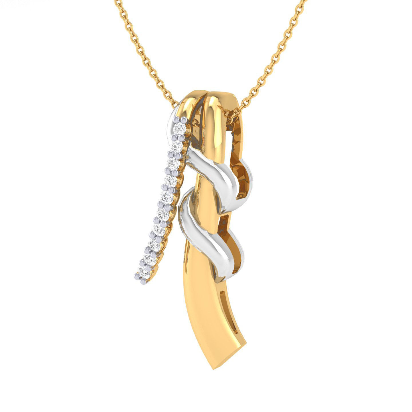 HFS-N010 (5) Infinity Ribbon Silver Necklace with a sleek ribbon design, offering a touch of elegance.