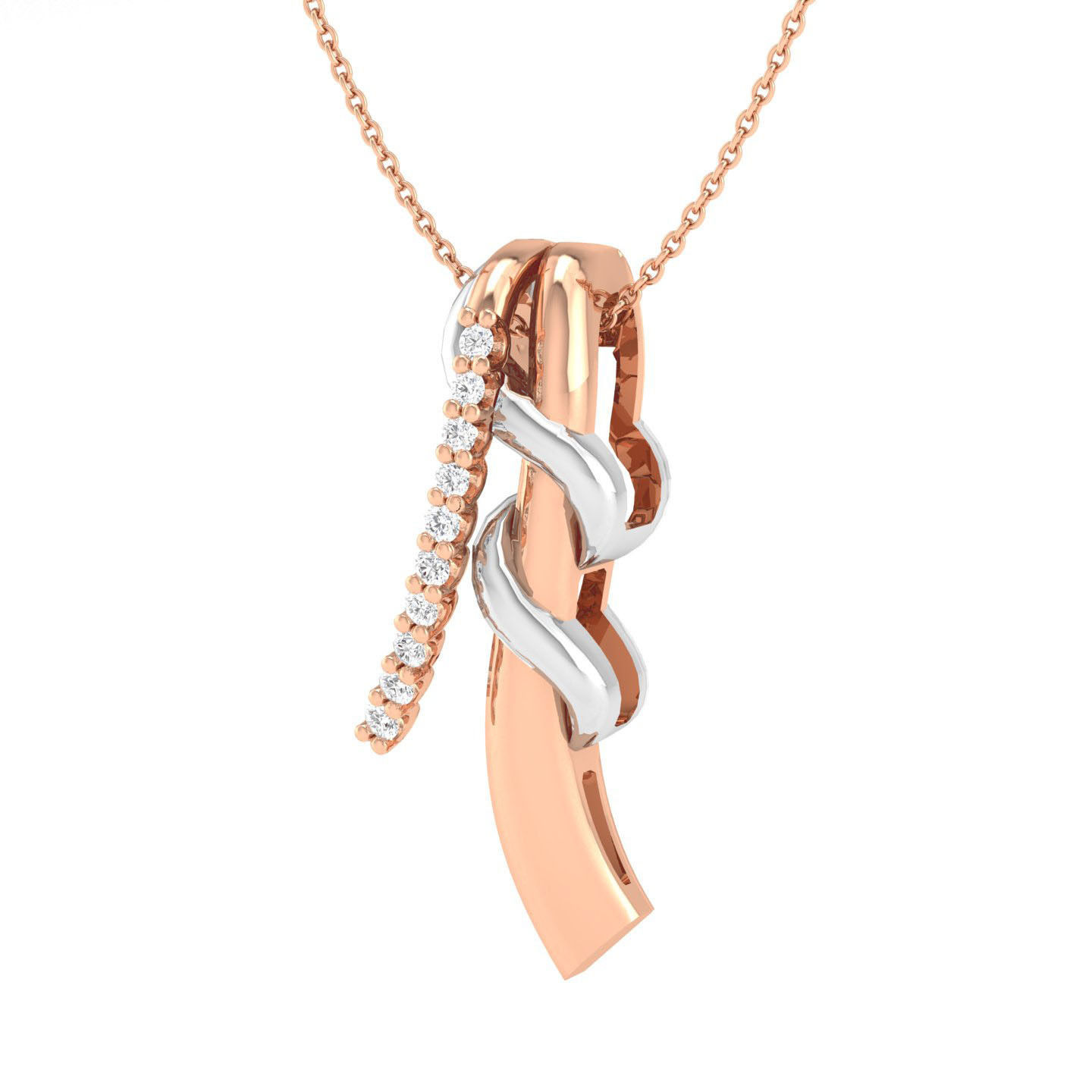 HFS-N010 (6) Infinity Ribbon Silver Necklace with a sleek ribbon design, offering a touch of elegance.