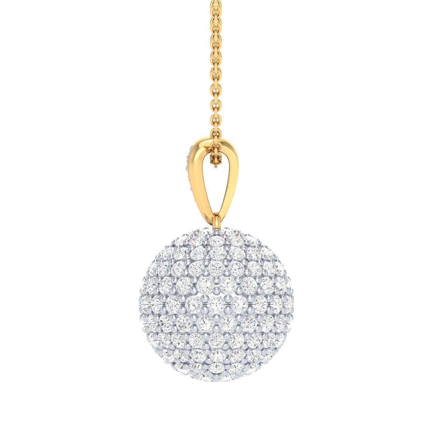 HFS-N012 (3) Silver Necklace featuring a sparkling glitter ball charm.