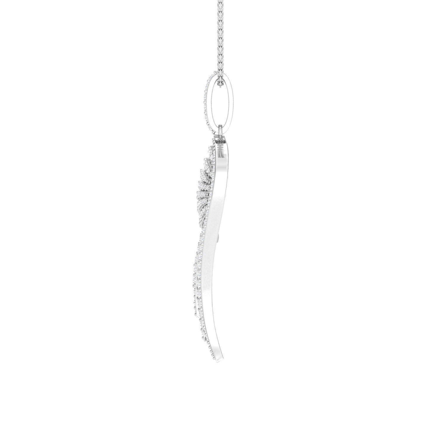 Silver Necklace with a sparkling wing charm design.