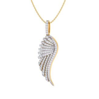 Silver Necklace with a sparkling wing charm design.