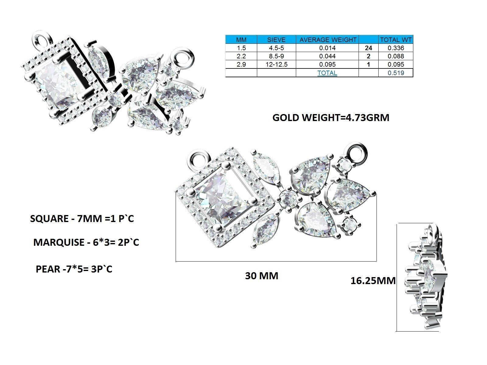 HFS-N016 (1) Ruby gem set in a geometric silver necklace