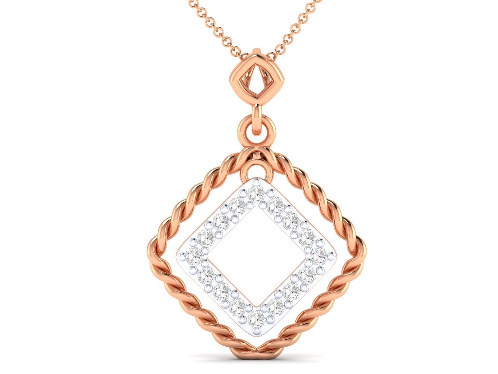 HFS-N018 (5) Sparkling square gems in a braided necklace design