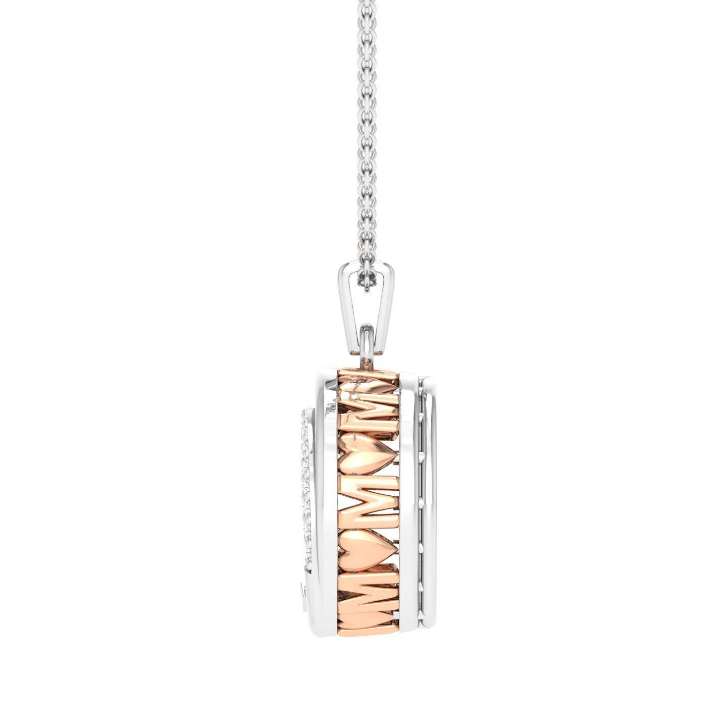 Sparkling Mom Duo Necklace with intertwined circles and dazzling stones