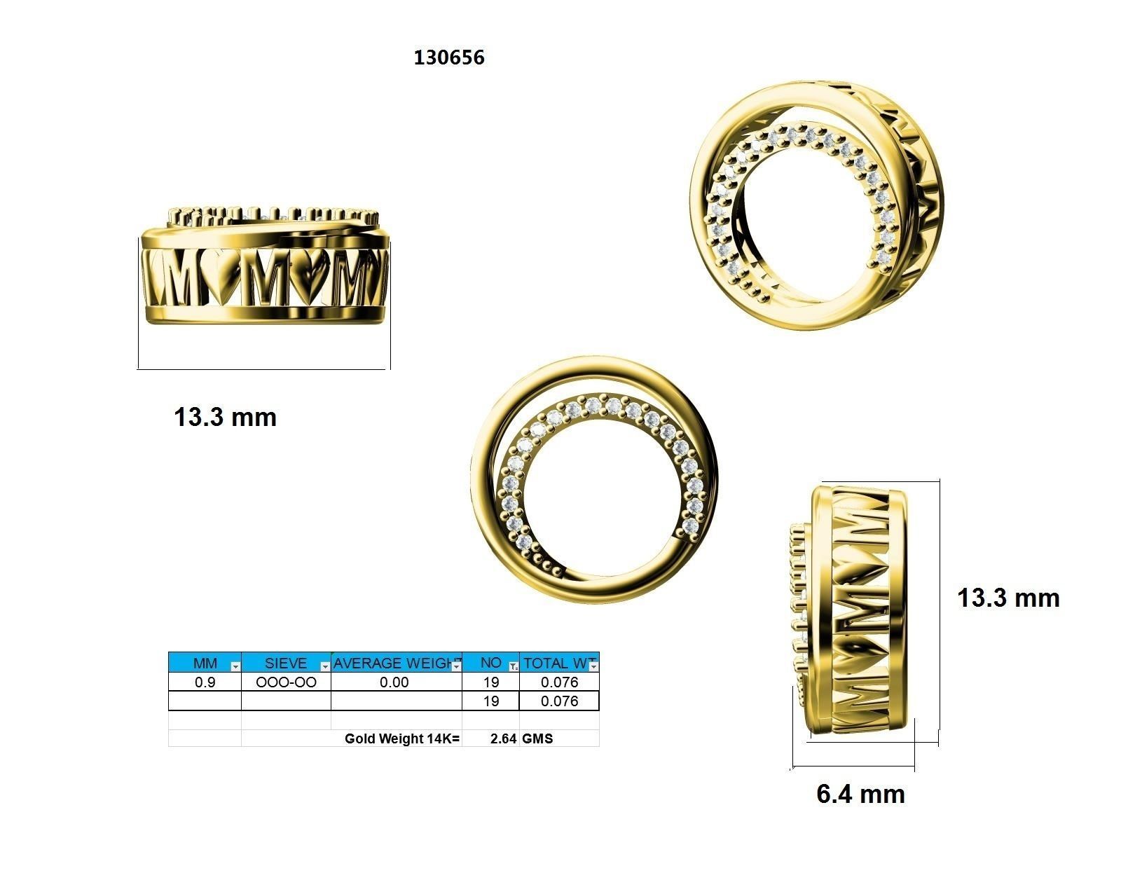 Sparkling Mom Duo Necklace with intertwined circles and dazzling stones