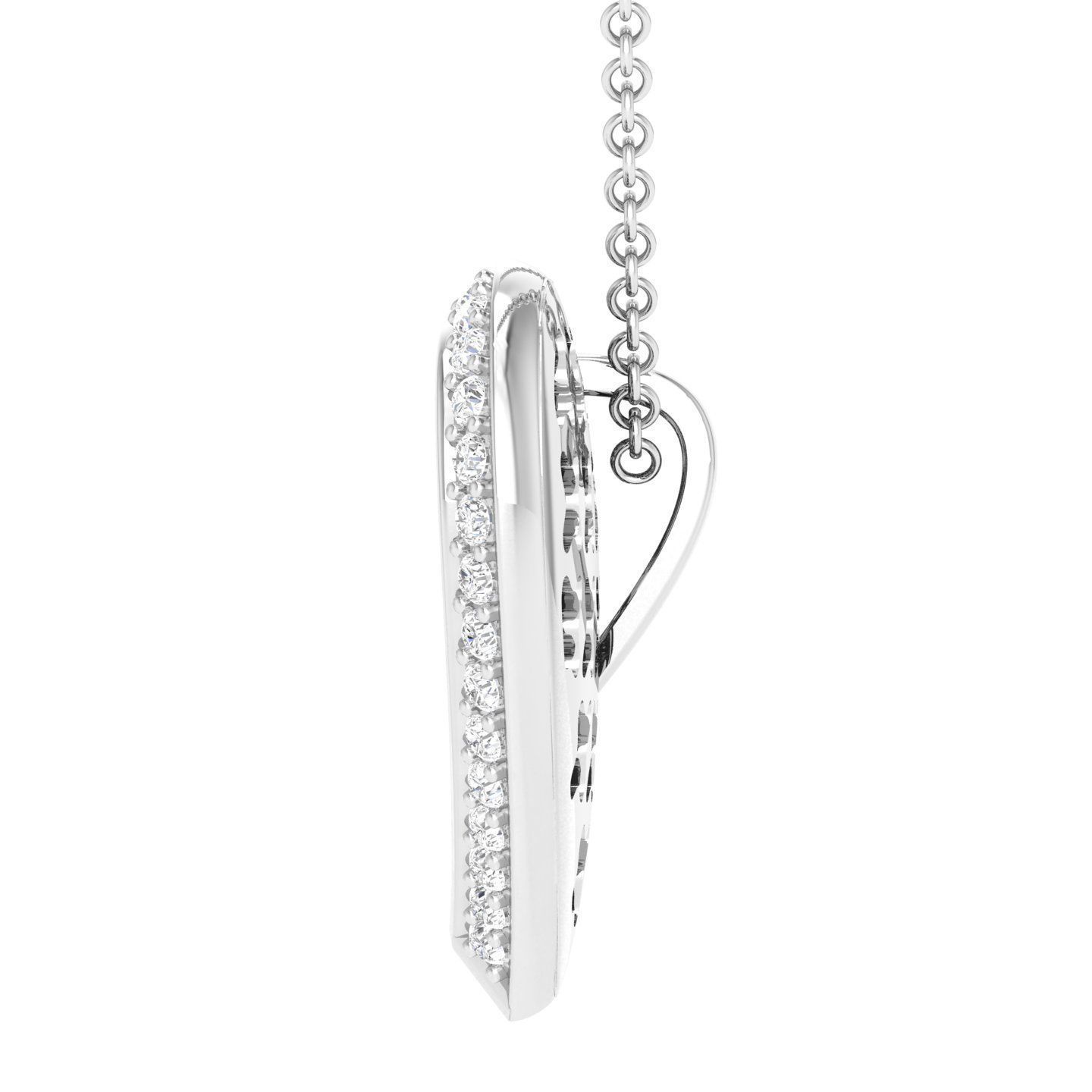 Elegant Heart Silver Necklace with sparkling heart-shaped design