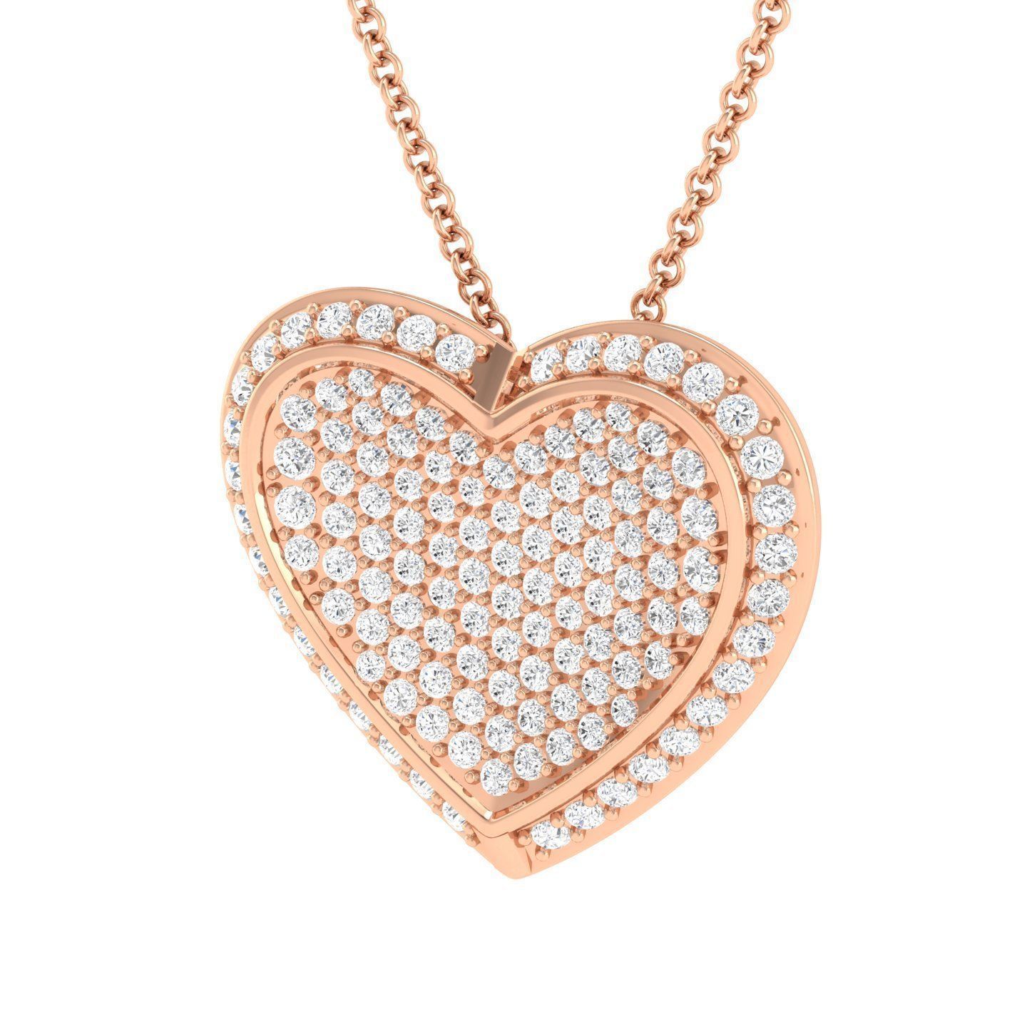 Elegant Heart Silver Necklace with sparkling heart-shaped design