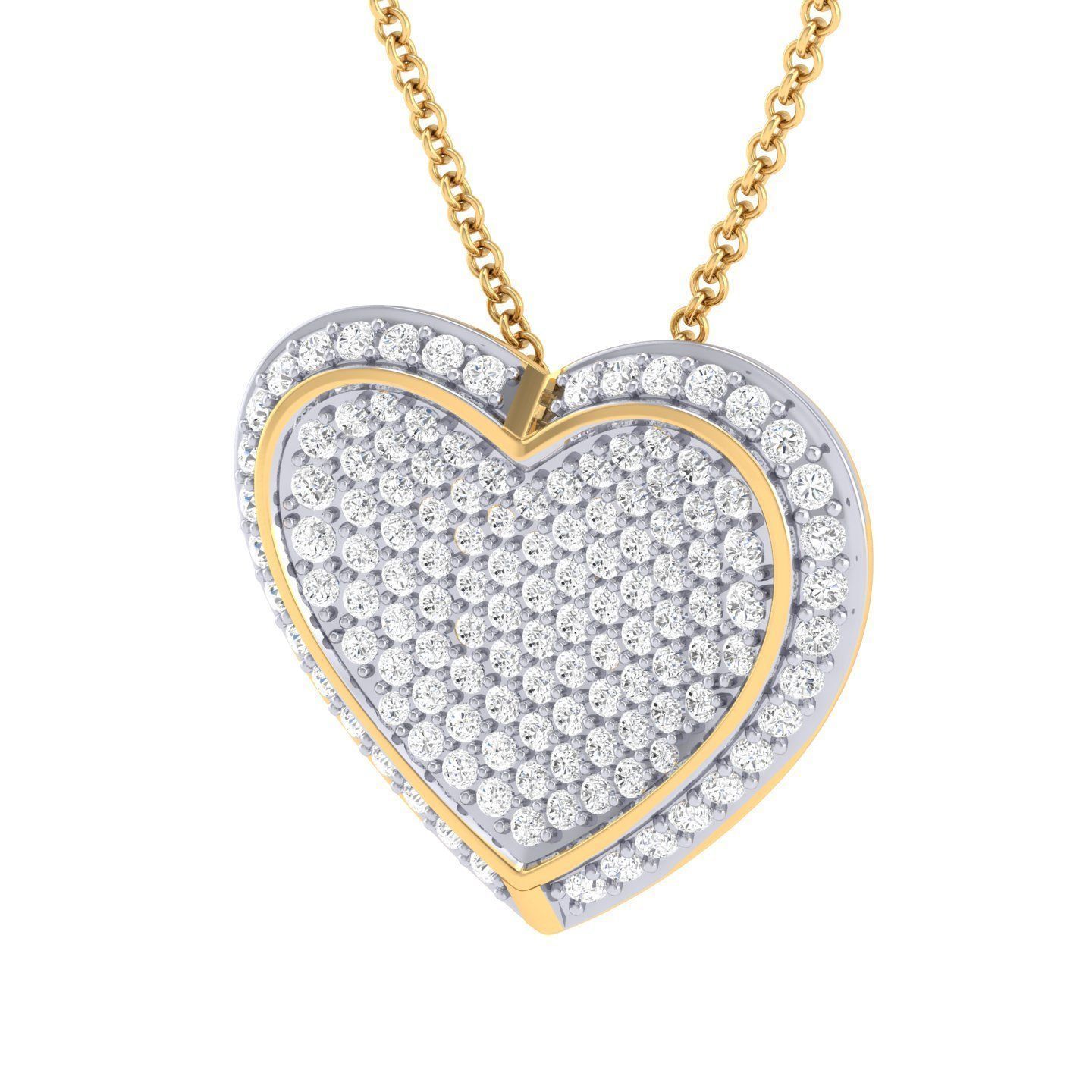 Elegant Heart Silver Necklace with sparkling heart-shaped design