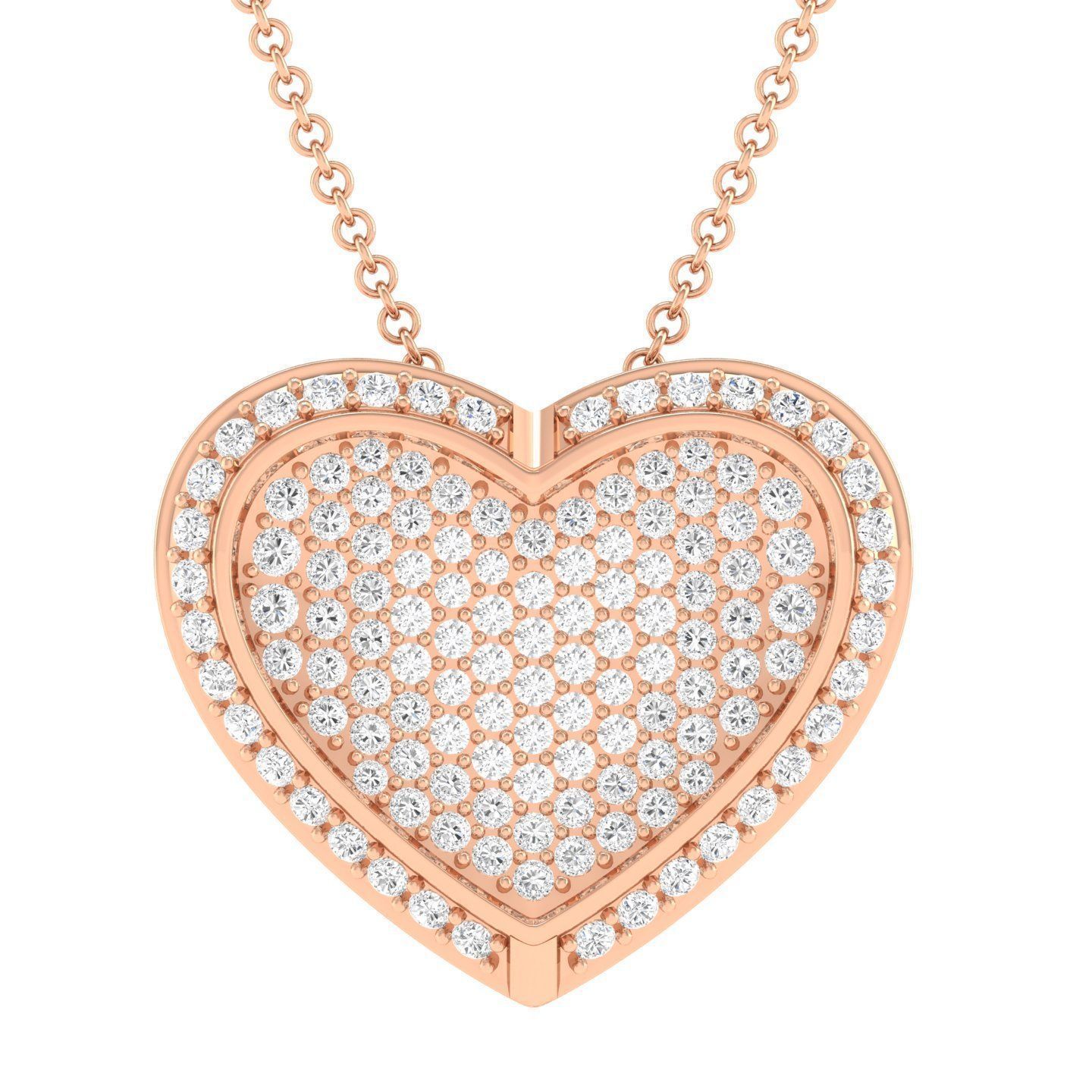 Elegant Heart Silver Necklace with sparkling heart-shaped design