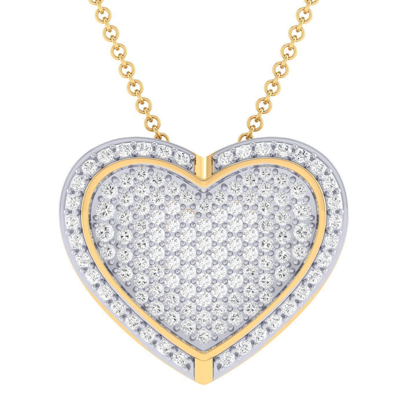 Elegant Heart Silver Necklace with sparkling heart-shaped design