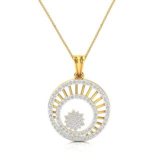 Snowflake Circle Silver Necklace with intricate snowflake design