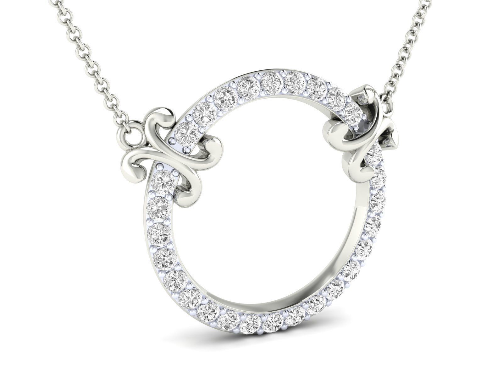 Silver Circle Knot Necklace with a classic circle motif