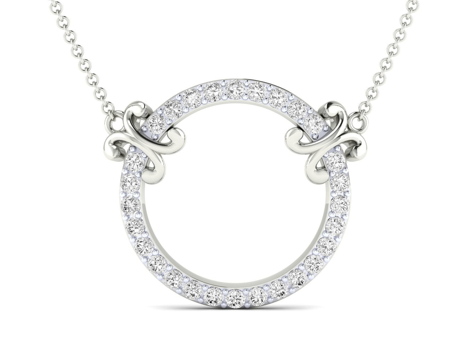Silver Circle Knot Necklace with a classic circle motif
