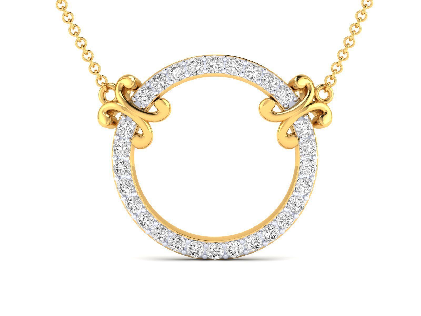 Silver Circle Knot Necklace with a classic circle motif