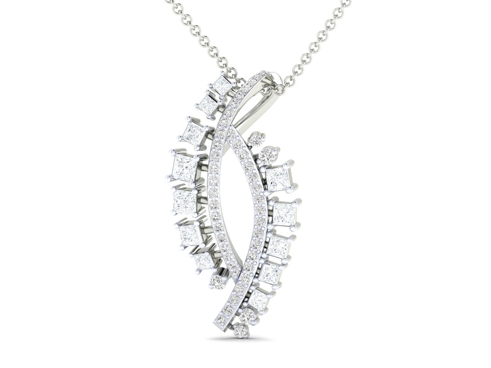 Radiant Swirl Silver Necklace with an elegant swirl design