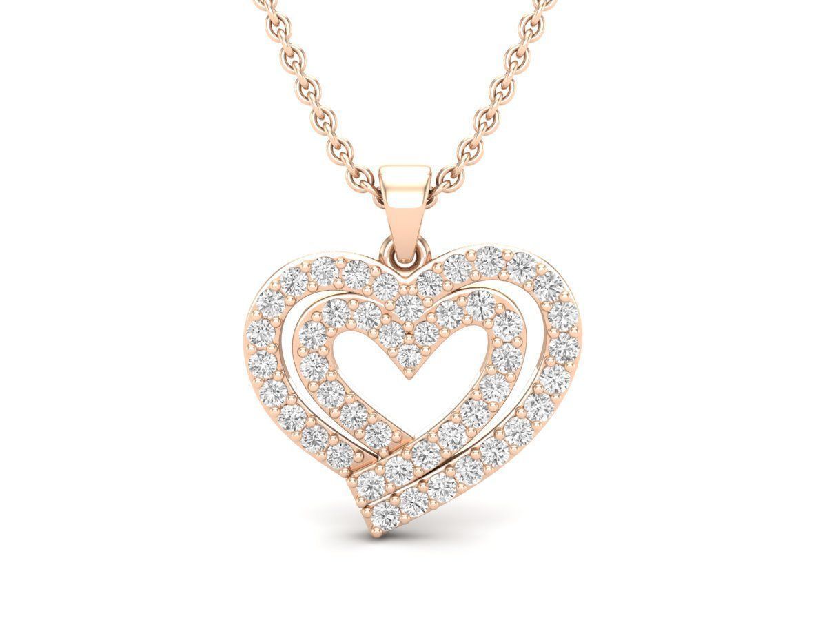 A silver necklace featuring two intertwined hearts adorned with sparkling stones, creating a radiant and elegant design.