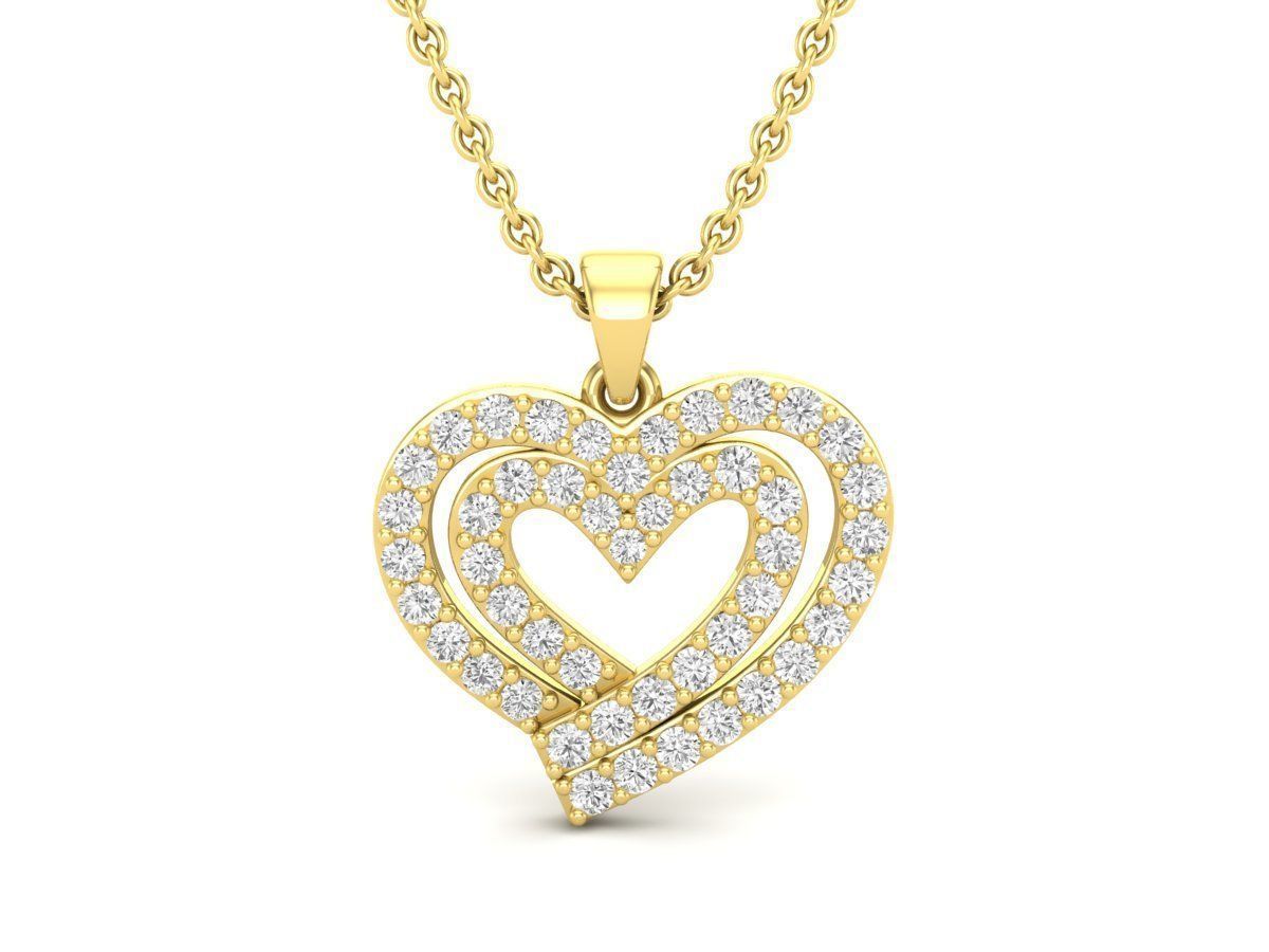 A silver necklace featuring two intertwined hearts adorned with sparkling stones, creating a radiant and elegant design.