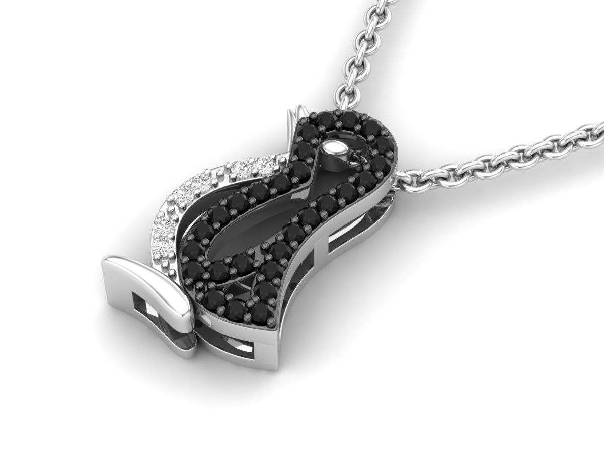 HFS-N030 (11) Sparkling Penguin Silver Necklace with a charming penguin pendant