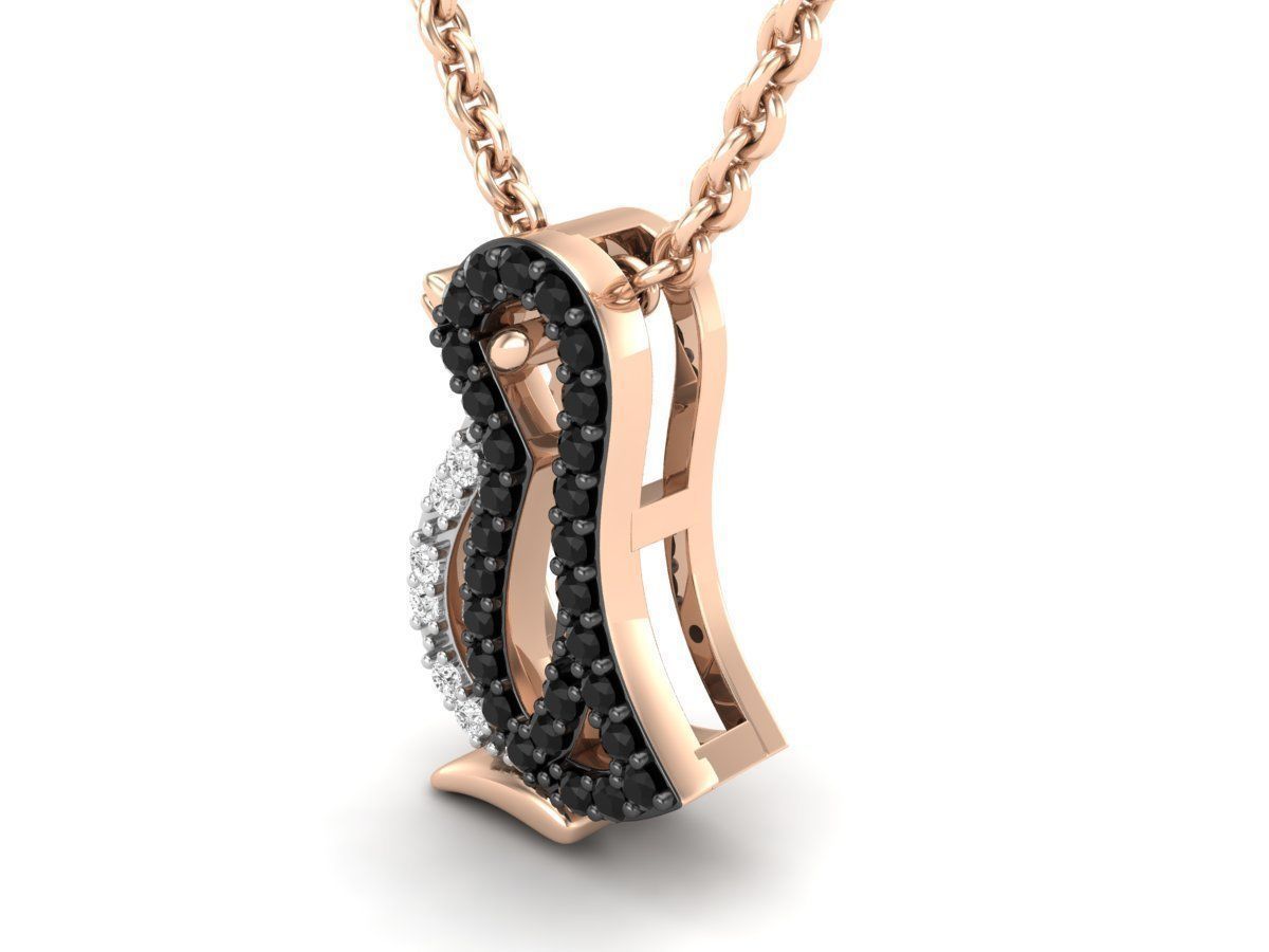 HFS-N030 (3) Sparkling Penguin Silver Necklace with a charming penguin pendant