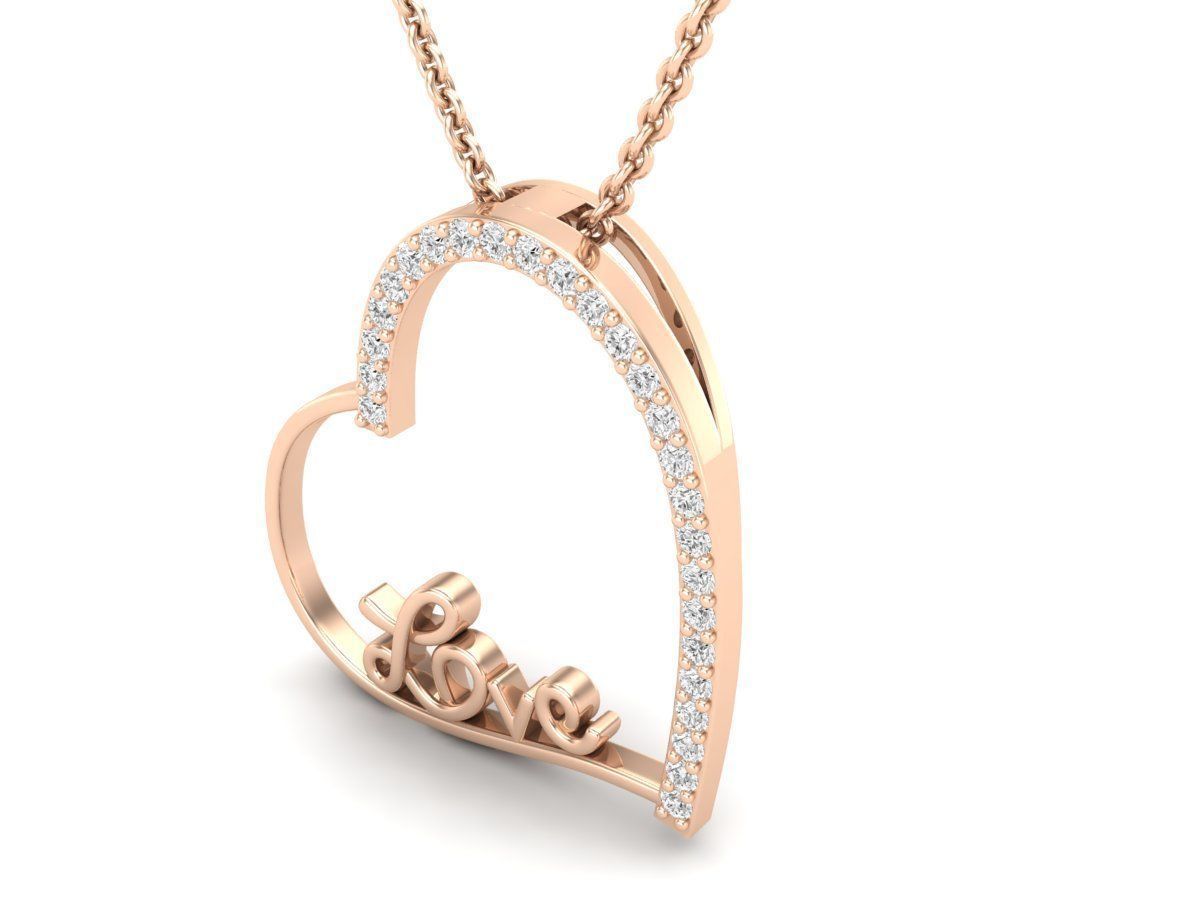HFS-N031 (13) Elegant Love Heart Necklace with a stunning heart-shaped pendant