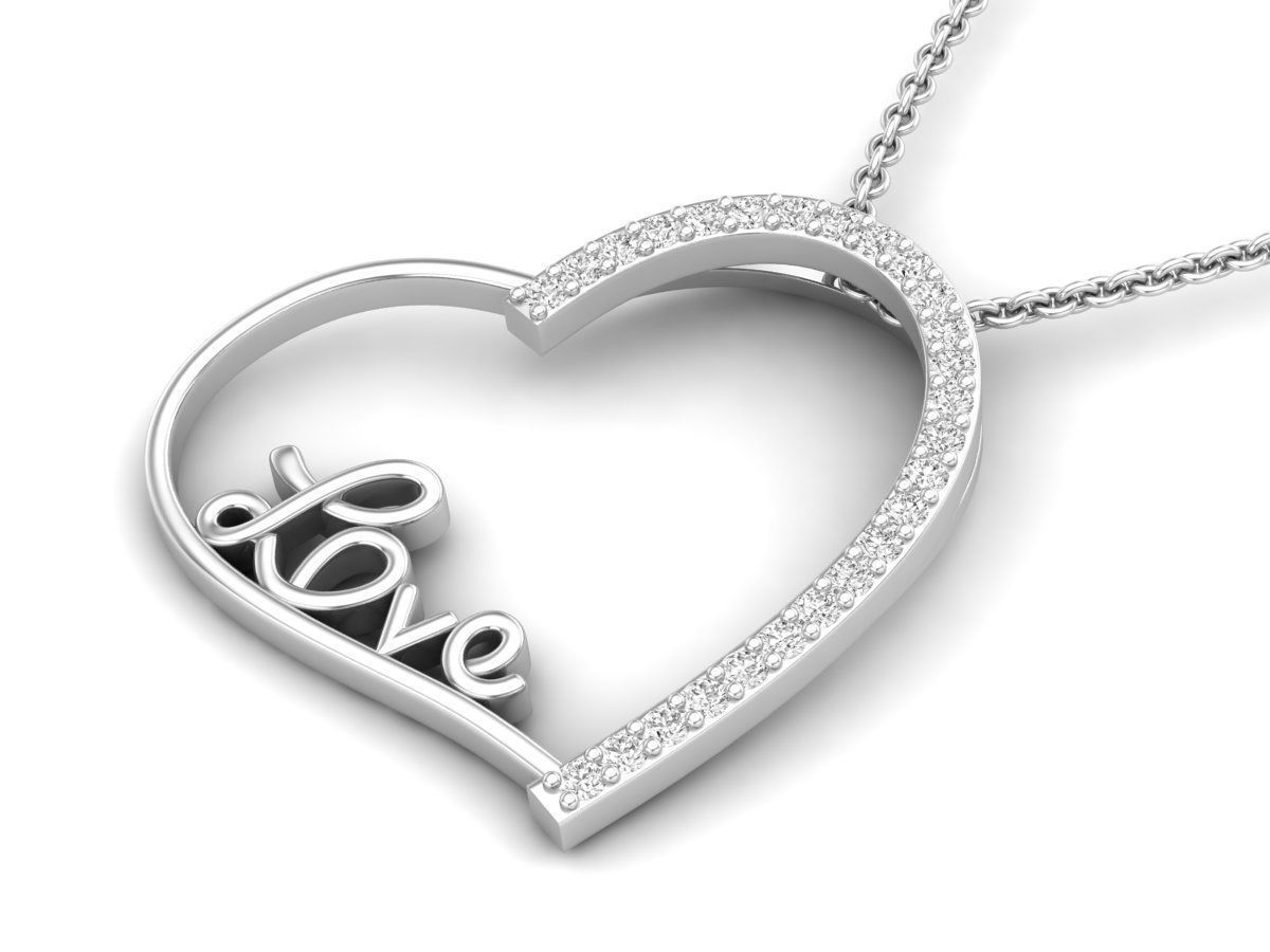 HFS-N031 (19) Elegant Love Heart Necklace with a stunning heart-shaped pendant