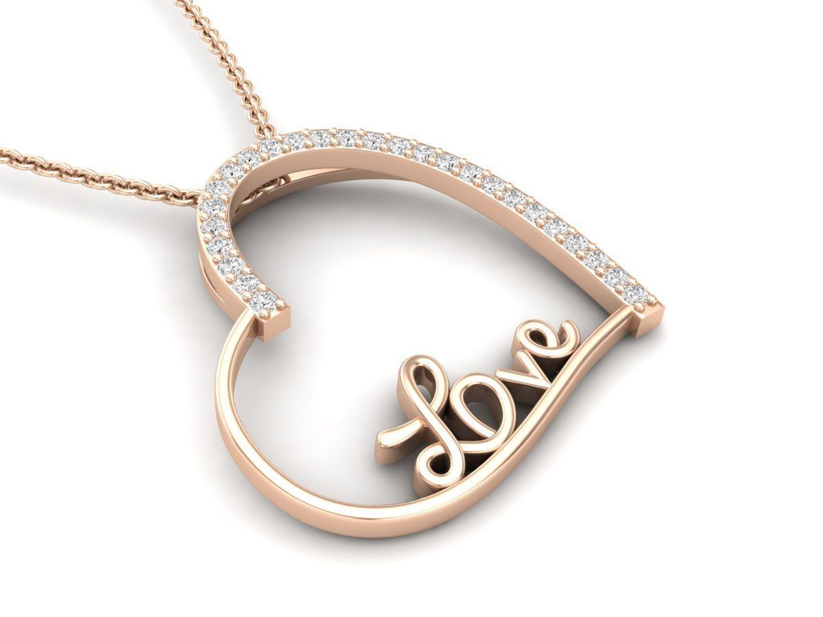 HFS-N031 (2) Elegant Love Heart Necklace with a stunning heart-shaped pendant