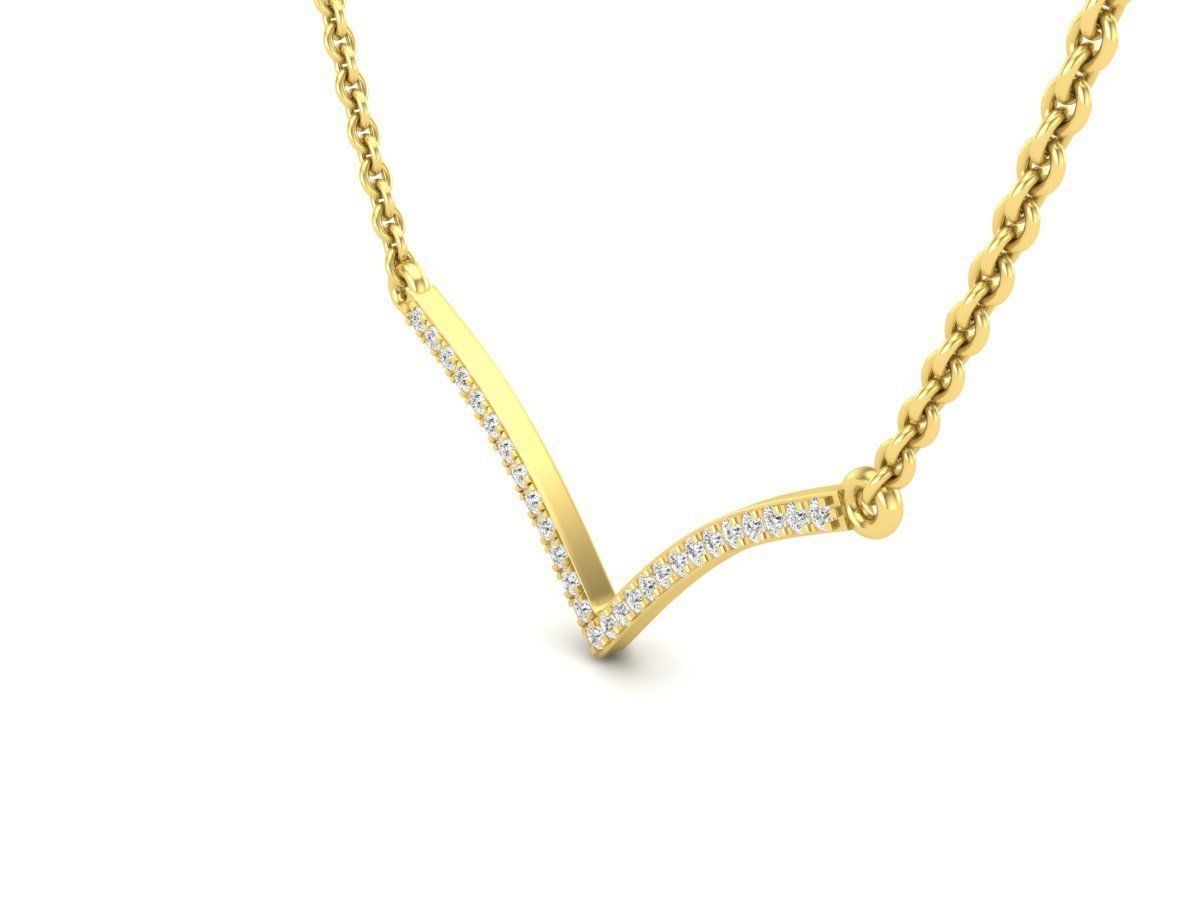 Elegant Silver V Necklace with a sparkling design in sterling silver.