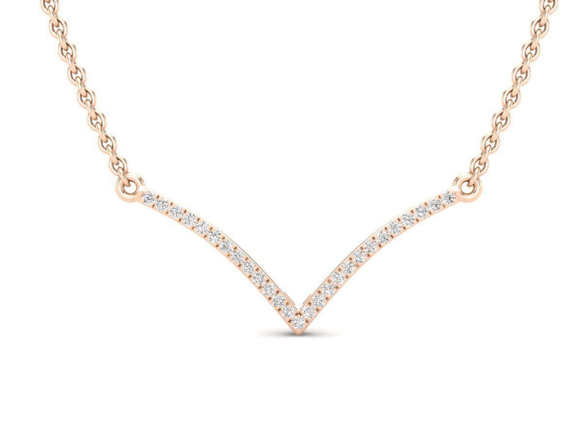 Elegant Silver V Necklace with a sparkling design in sterling silver.