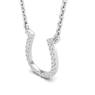 Sparkling Horseshoe Silver Necklace with a dazzling horseshoe pendant crafted in sterling silver.