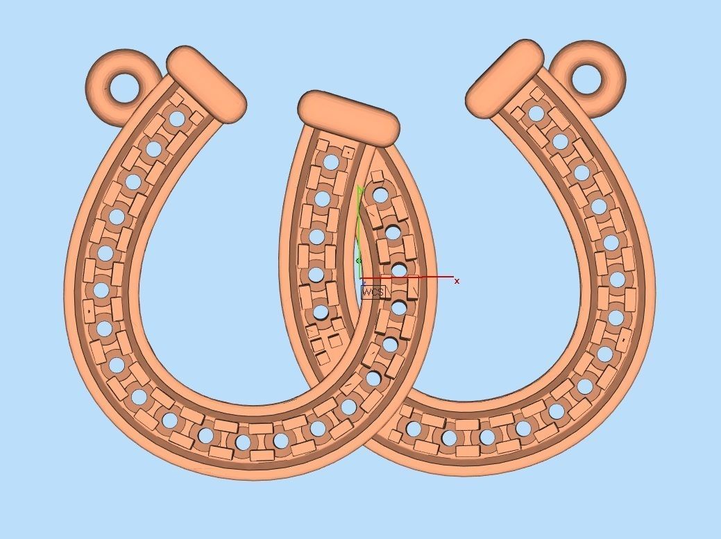 Sterling silver necklace with a sparkling couple horseshoe pendant.