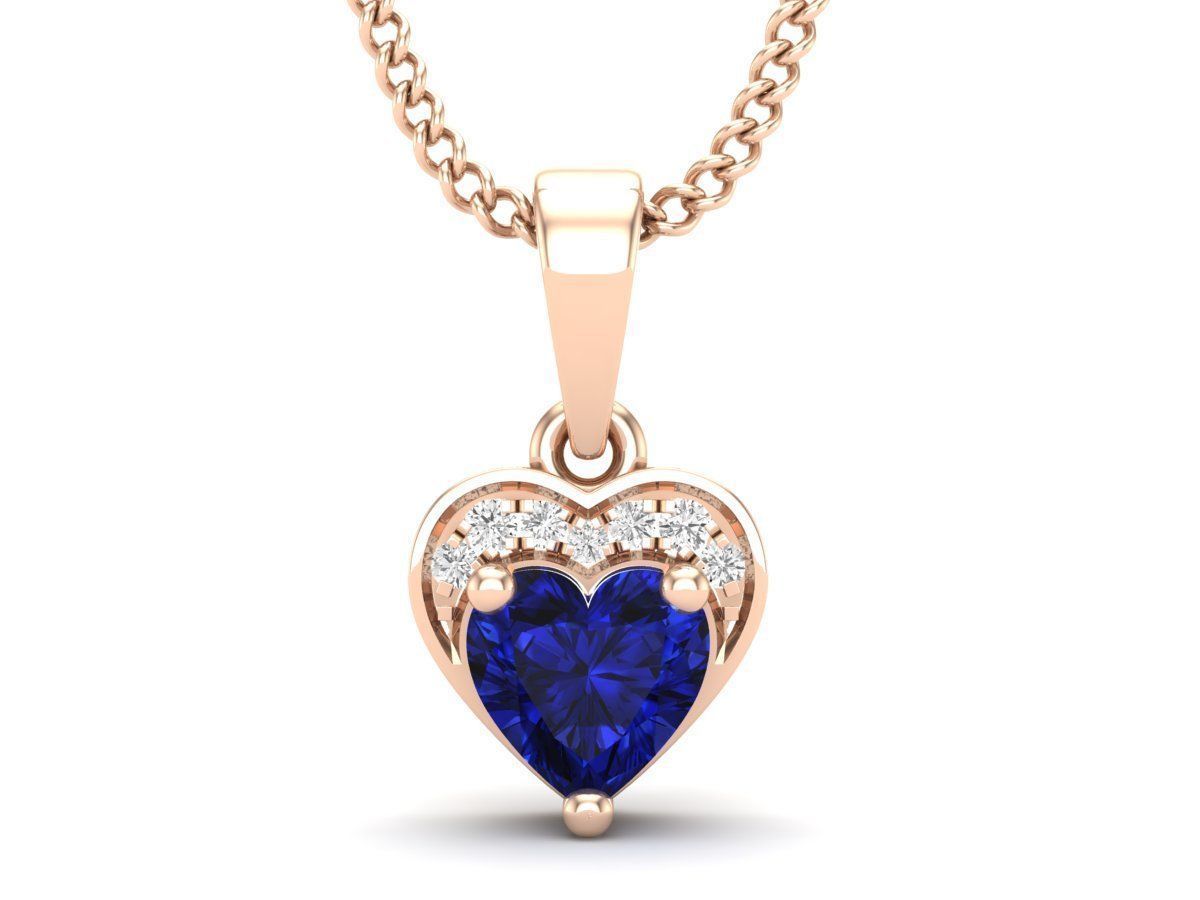 Elegant Sapphire Heart Necklace with a sparkling blue heart-shaped pendant in sterling silver.