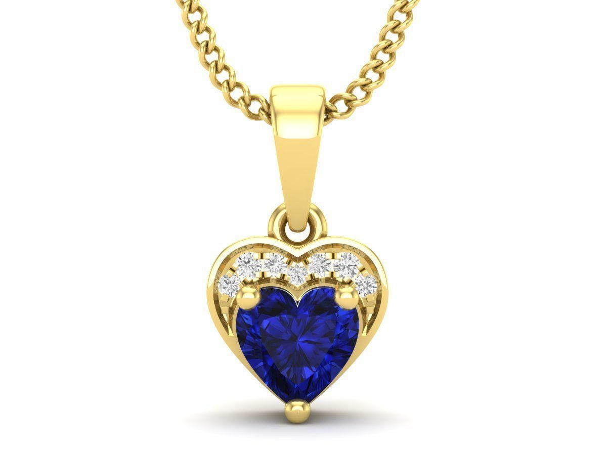Elegant Sapphire Heart Necklace with a sparkling blue heart-shaped pendant in sterling silver.