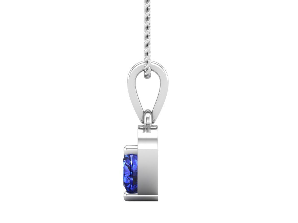 Elegant Sapphire Heart Necklace with a sparkling blue heart-shaped pendant in sterling silver.
