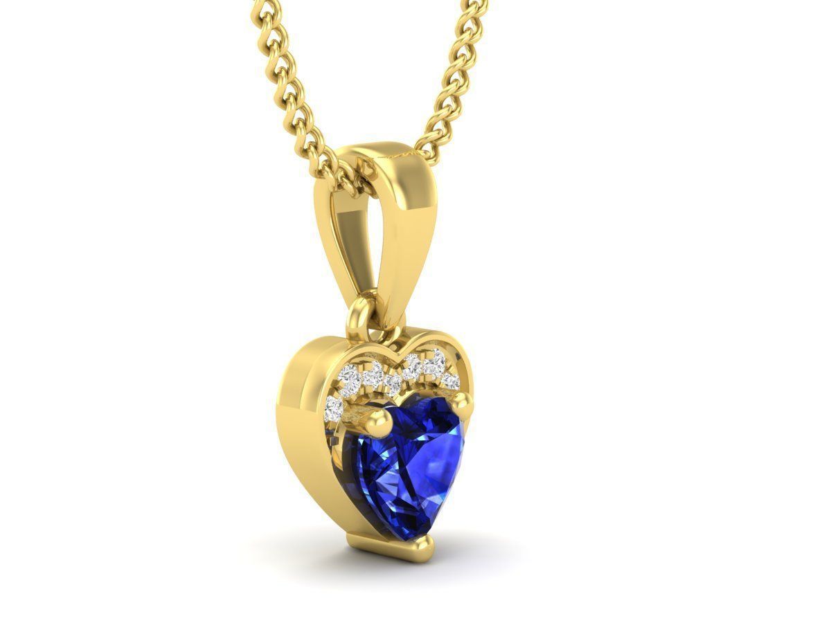 Elegant Sapphire Heart Necklace with a sparkling blue heart-shaped pendant in sterling silver.