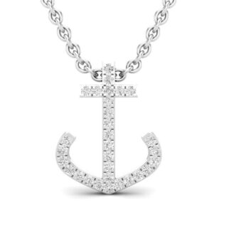 Sparkling Anchor Silver Necklace with a gleaming anchor pendant