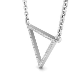 Sparkling Triangle Silver Necklace with sleek triangular pendant