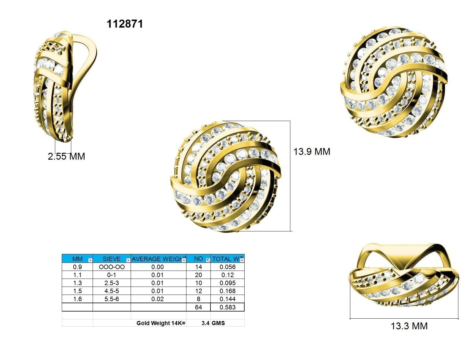 HFS-N044 (4) Sparkling Rounded Silver Necklace with a chic design and dazzling finish.