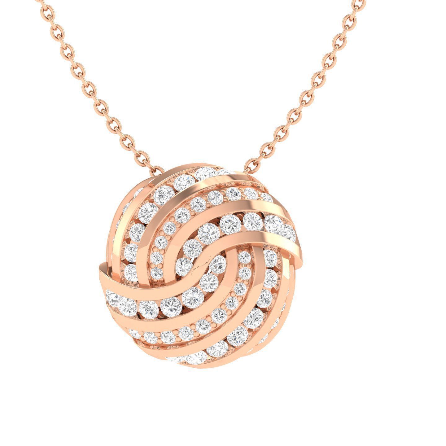 HFS-N044 (6) Sparkling Rounded Silver Necklace with a chic design and dazzling finish.
