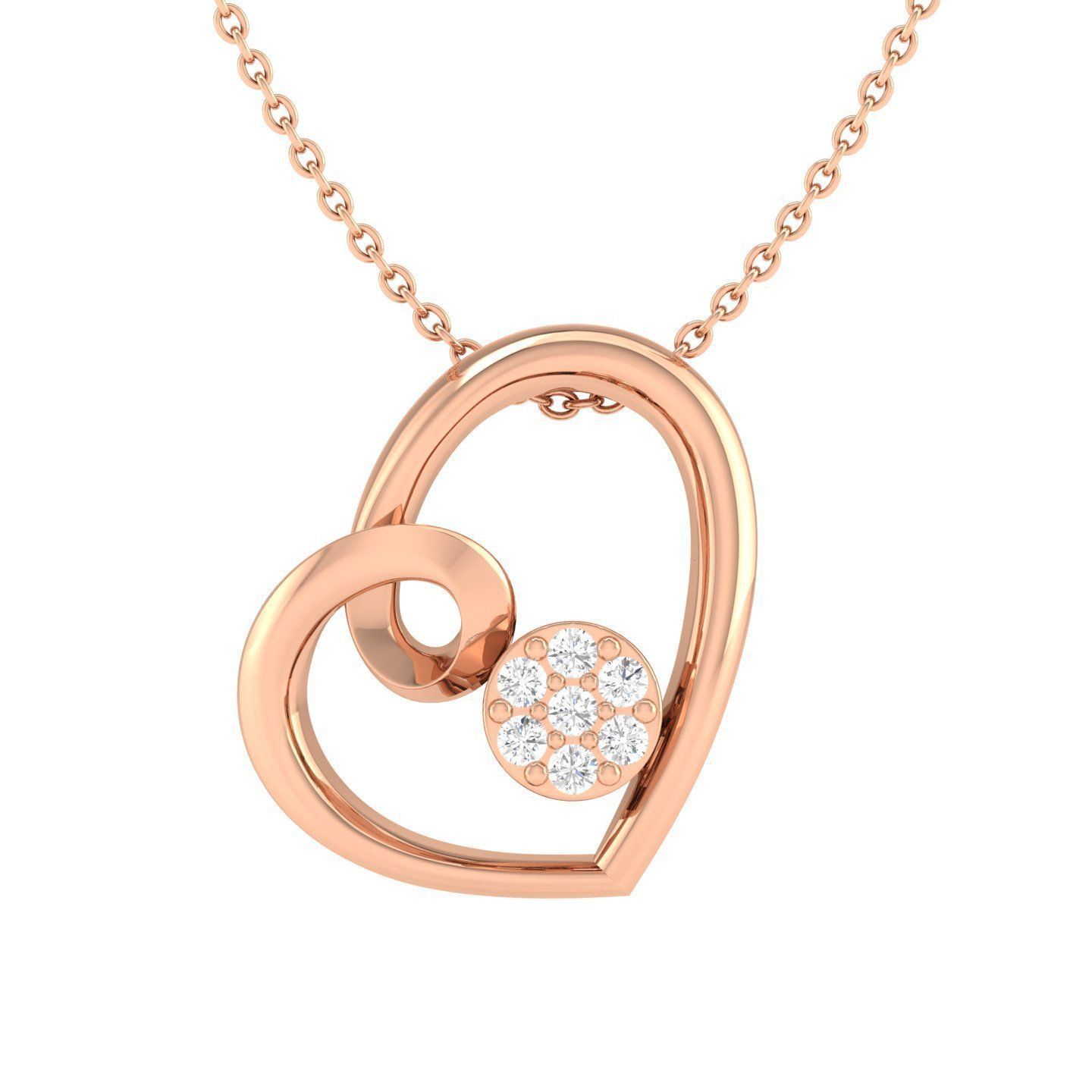 Close-up of Sparkling Heart Circle Necklace with a heart-shaped silver pendant and a sparkling circular accent on a delicate chain.
