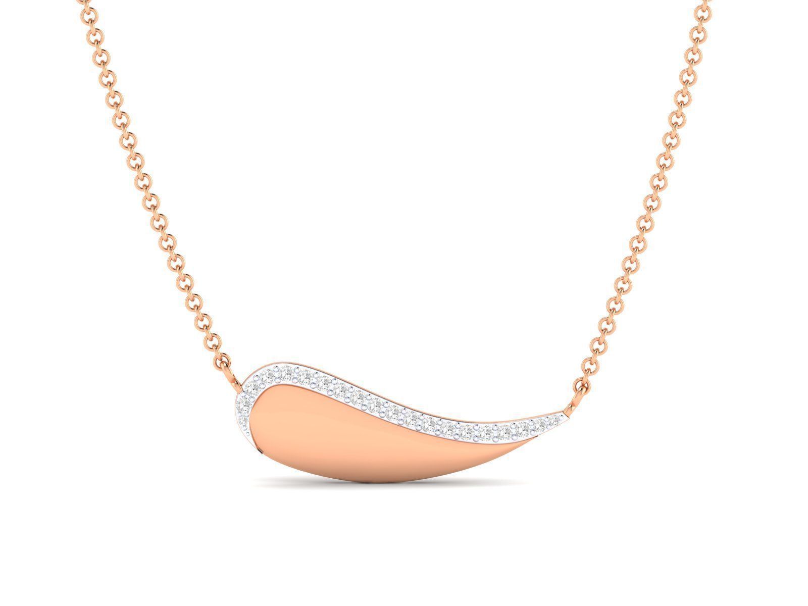 HFS-N047 (1) Curved Sparkling Silver Necklace with a sleek design and dazzling stones.