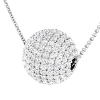 Glittering Ball Silver Necklace with sparkling ball pendant
