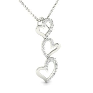 Elegant Triple Heart Necklace with three heart-shaped pendants