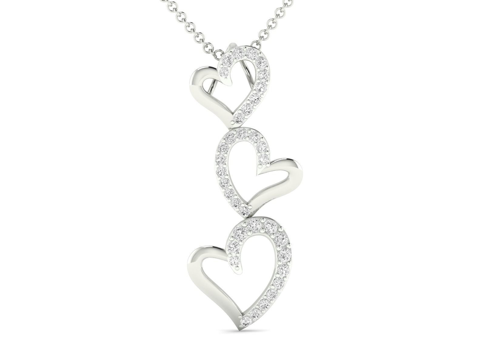 Elegant Triple Heart Necklace with three heart-shaped pendants